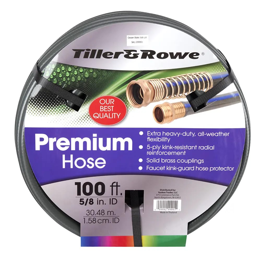 Tiller & Rowe Premium Extra Heavy-Duty 5/8" Garden Hose, 100'