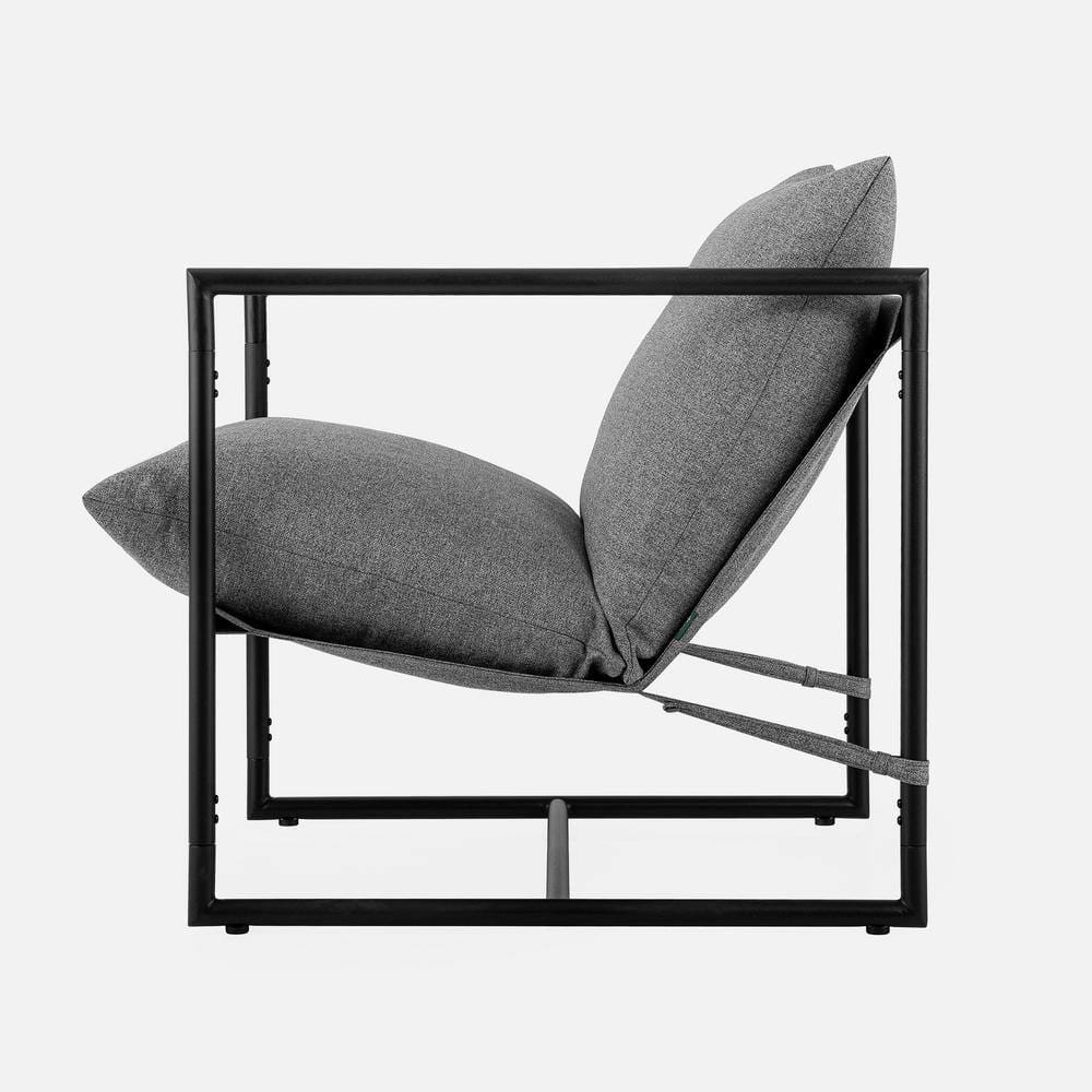 Zinus Ashton Upholstered Sling Accent Chair, Light Gray