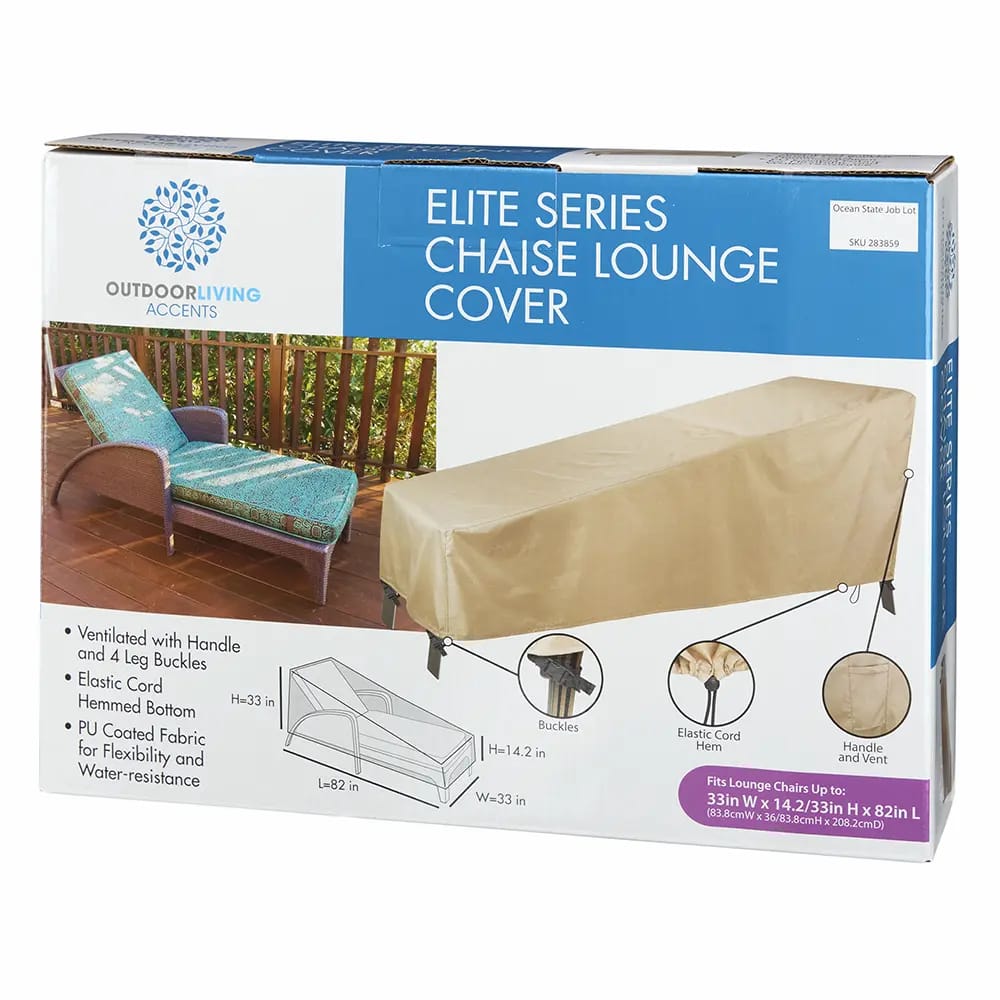 Outdoor Living Elite Series Chaise Lounge Cover, 82" x 33" x 33"