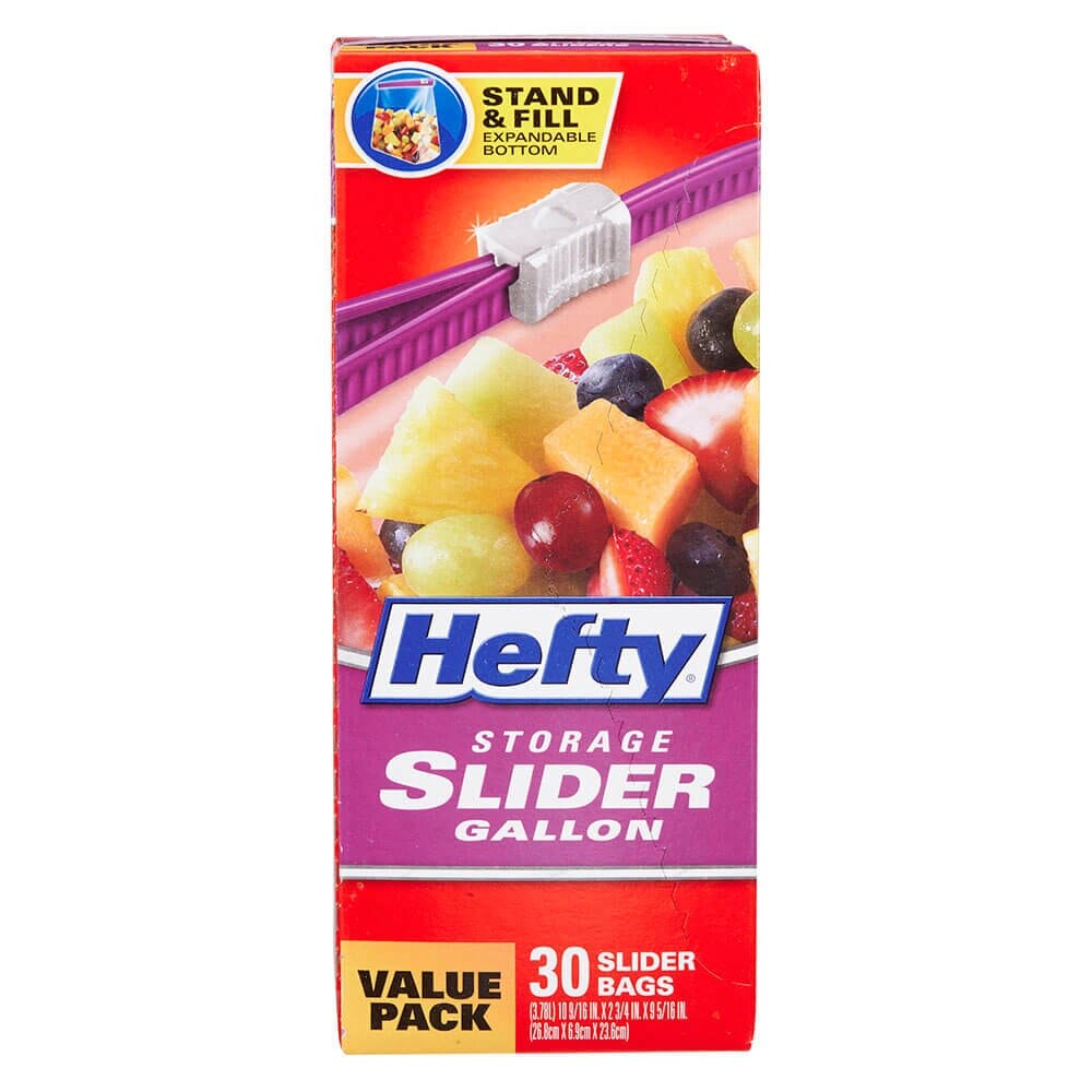 Hefty Storage Gallon Slider Bags, 30 Count