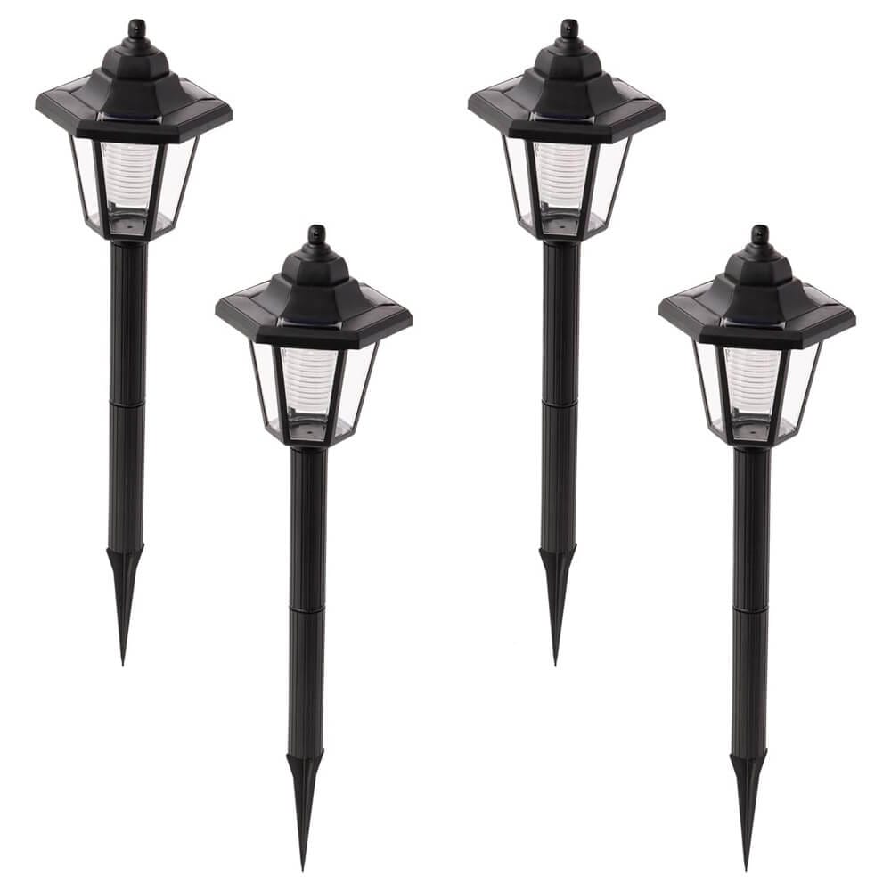 Laurel Canyon Classical Solar Pathway Lights, 4-Pack, Black