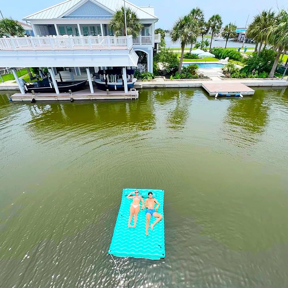 Sunrio 102" x 72" Inflatable Floating Mat, Green