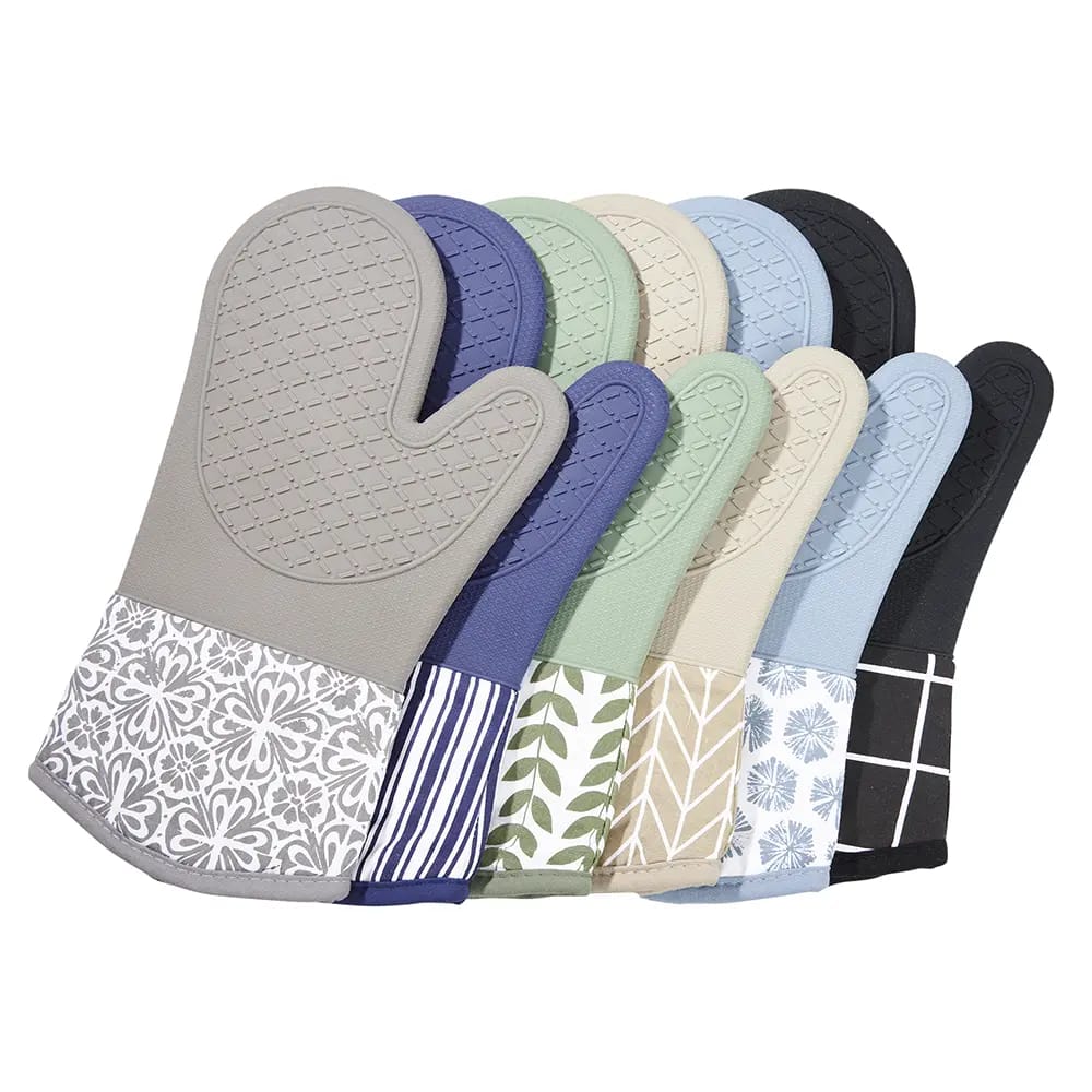 Silicone & Cotton Oven Mitt, 13"