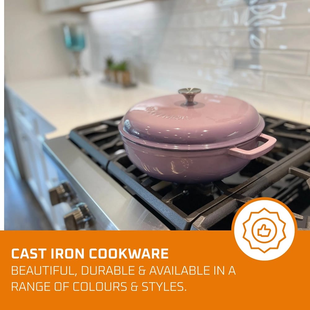 Bruntmor 4.5 Quart Pre-Seasoned Cast Iron Dutch Oven, Purple