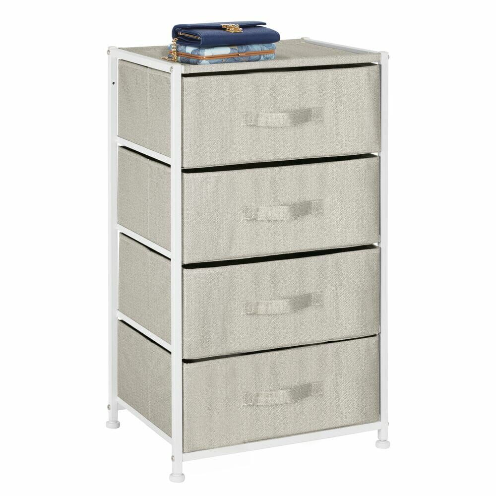 mDesign Fabric 4-Drawer Storage Dresser, Linen