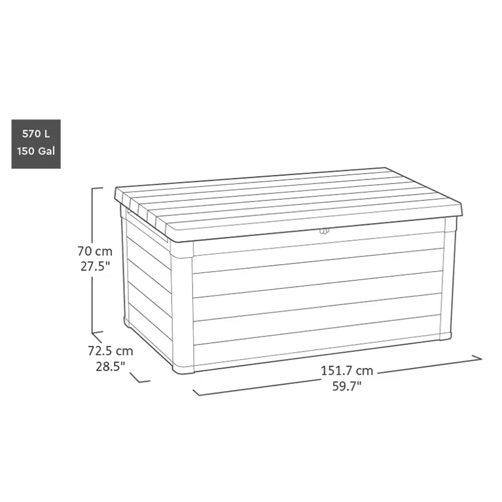 Keter 150 Gallon Denali Deck Box, Gray