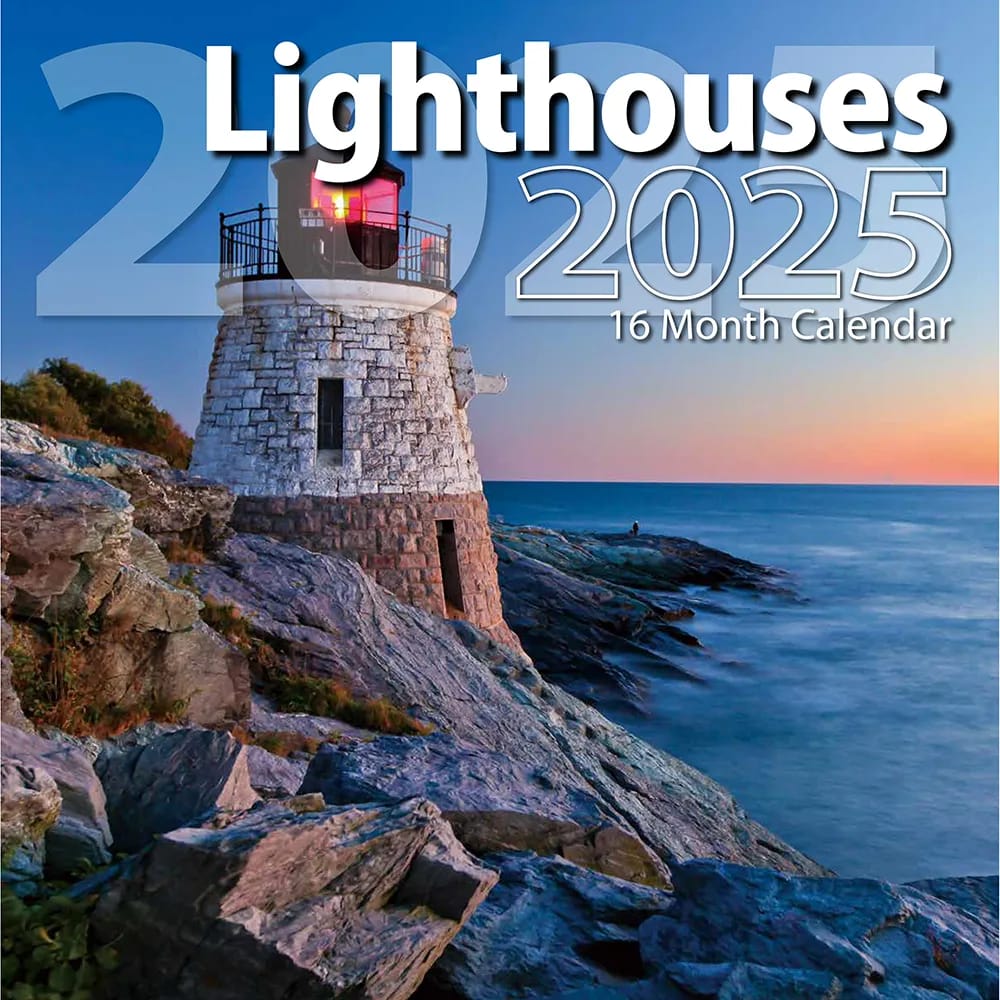 2025 Lighthouses Themed 16 Month Wall Calendar, 12"