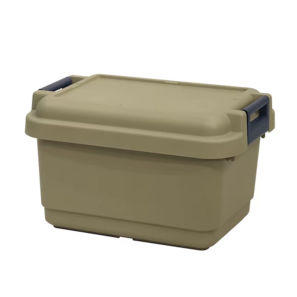JEJ Astage Large 26 Gallon Stackable Tote with Latching Lid, Sand