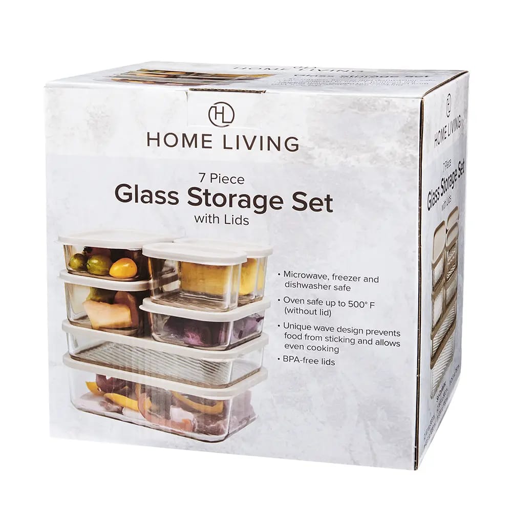 Home Living 7-Piece Glass Storage Set