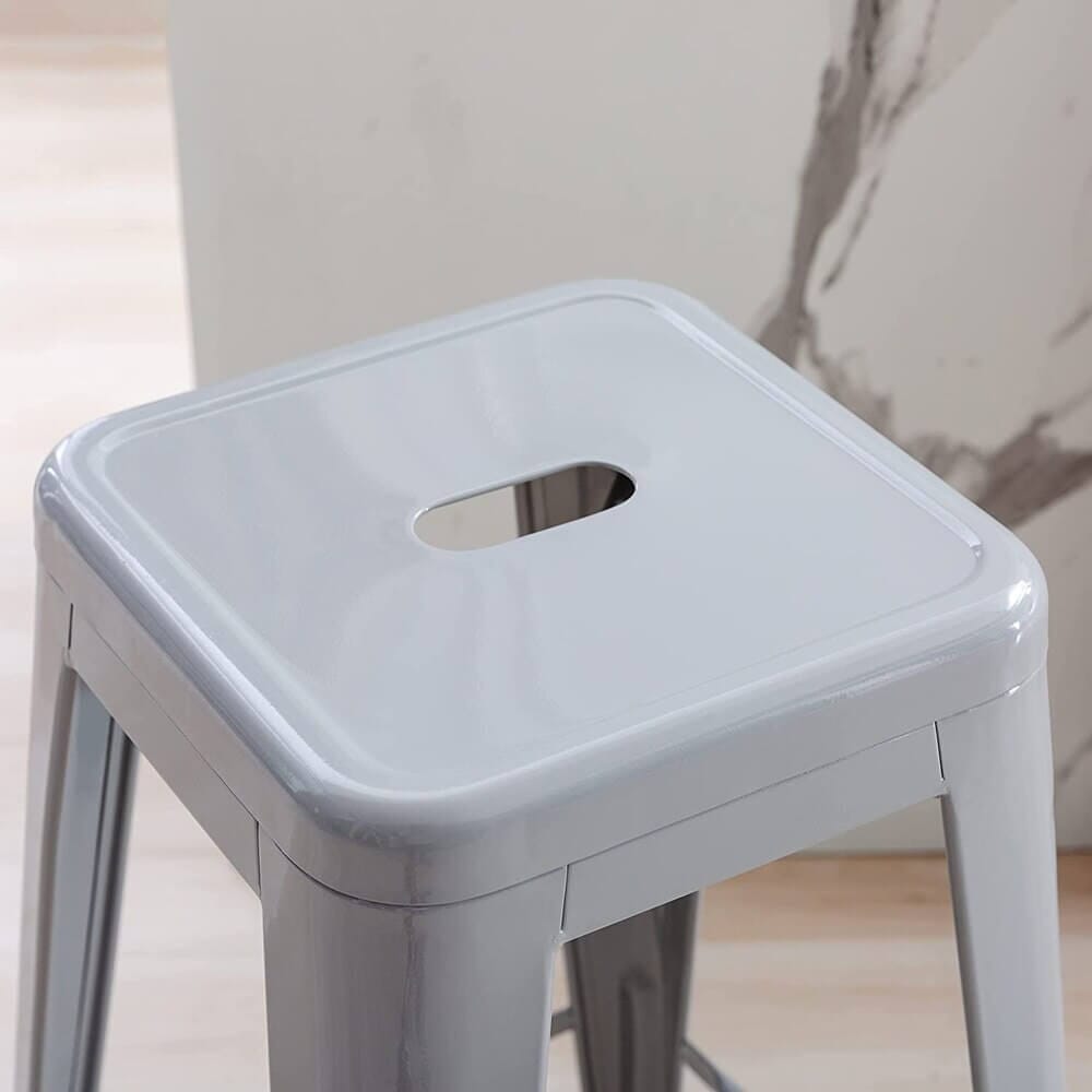 Kypton Industrial 29" Indoor/Outdoor Counter Stools, Set of 2, Gray