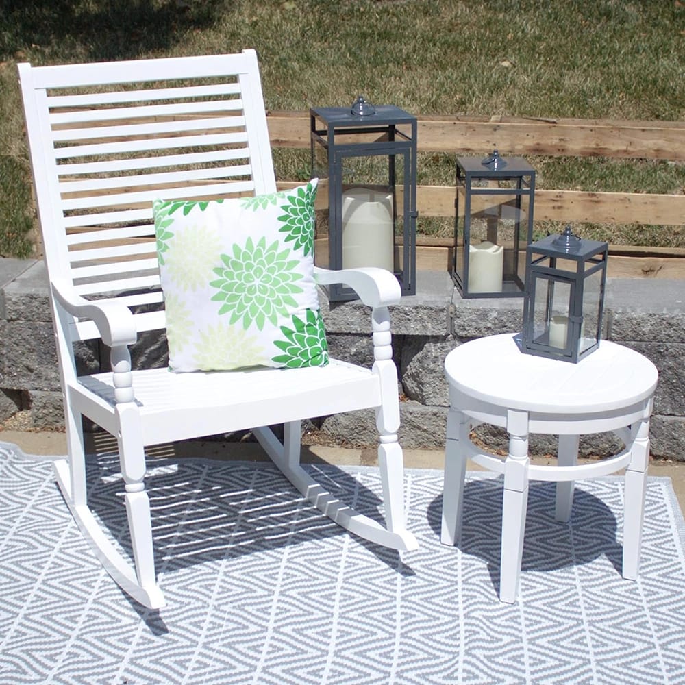 Smart Living Hardwood Rocking Chair, White