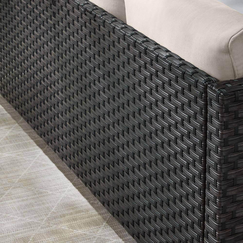 StyleWell Sharon Hill 5-Piece Resin Wicker Patio Conversation Set, Dark Almond Biscotti