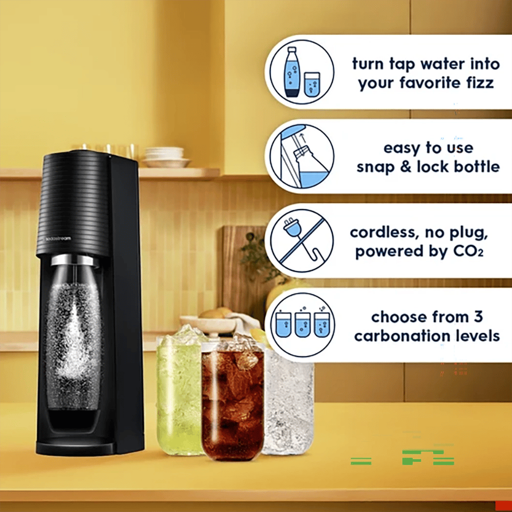 SodaStream TERRA Soda Machine and Sparkling Water Maker Kit, White/Gold