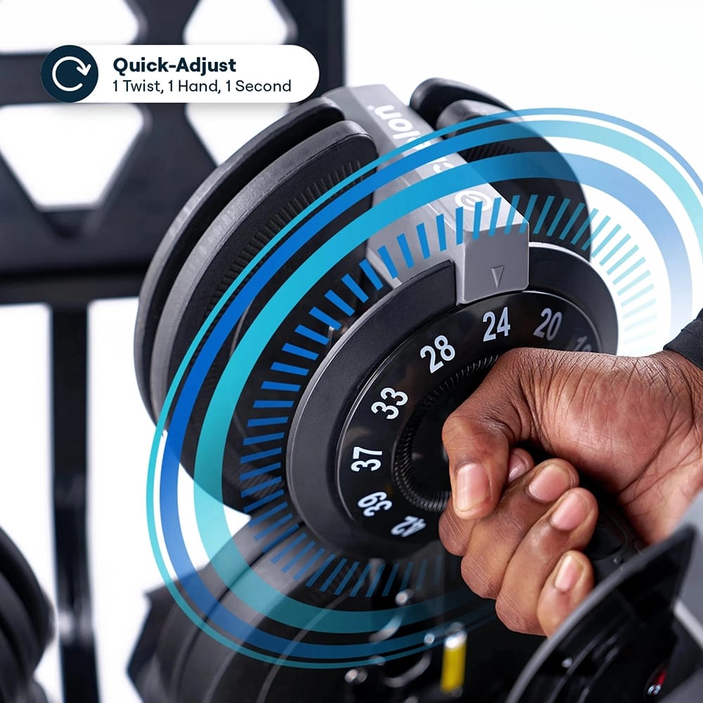 Echelon Adjustable Dumbbells Set with Stand, 7-52.5 lbs