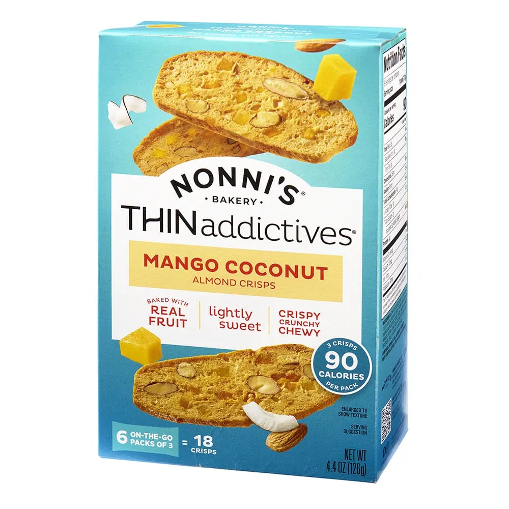 Nonni's THINaddictives Mango Coconut Almond Crisps, 4.4 oz