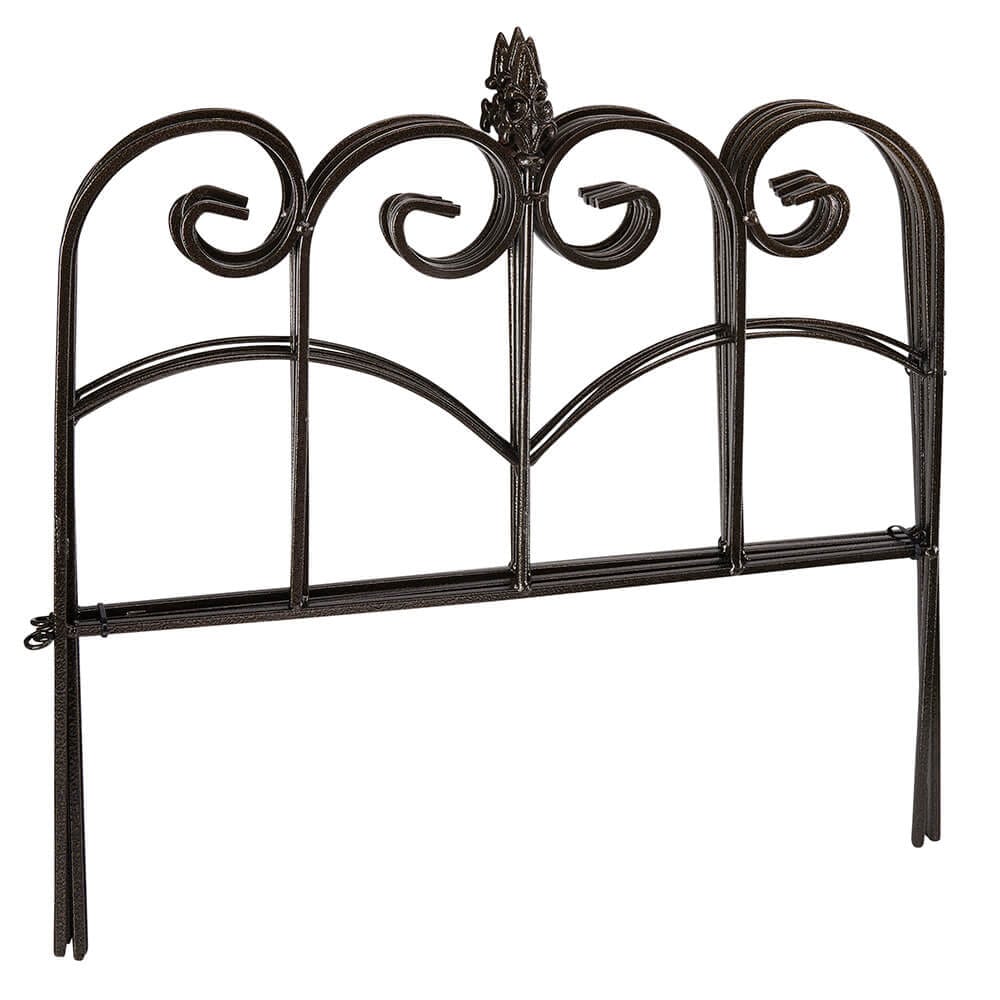 Wrought Iron Garden Fence, Set of 4, 18"