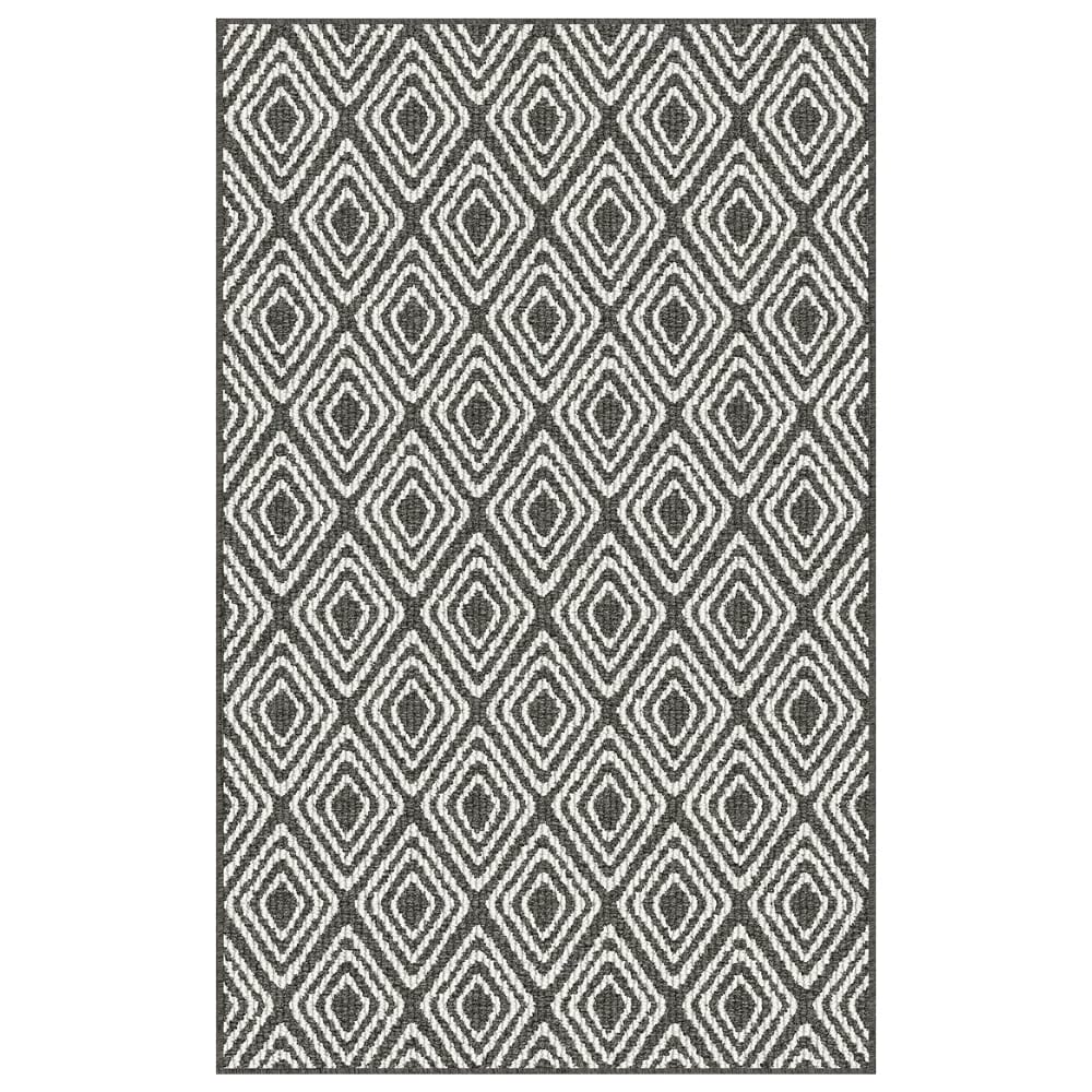 20.5"x32" Washable Accent Rug with Non-Skid Back, Charcoal