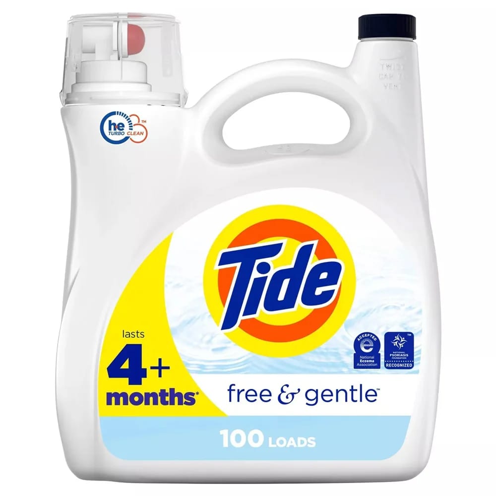 Tide Free & Gentle Liquid Laundry Detergent, 132 oz