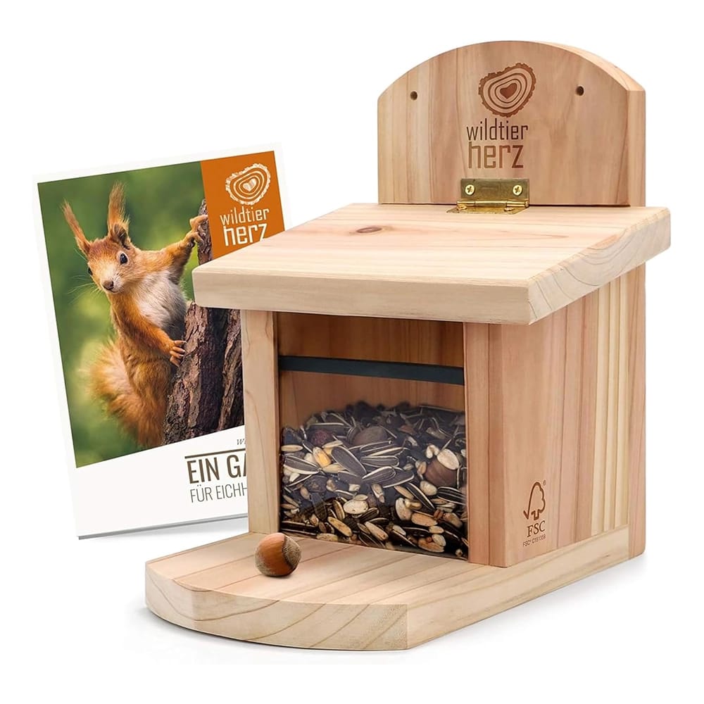Wildtier Herz Wood Squirrel Feeding House