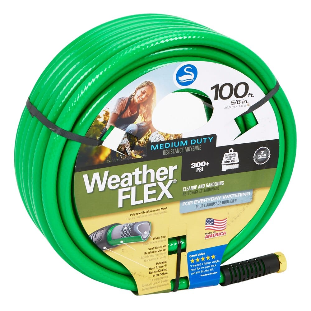 Swan 5/8" Medium-Duty Weather Flex Garden Hose, 100'