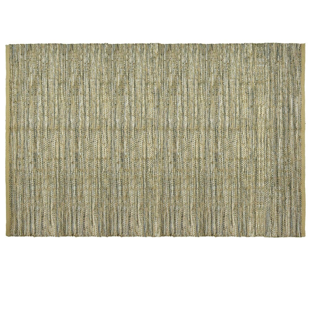 Handwoven 5' x 8' Chenille and Jute Area Rug with Non-Skid Backing