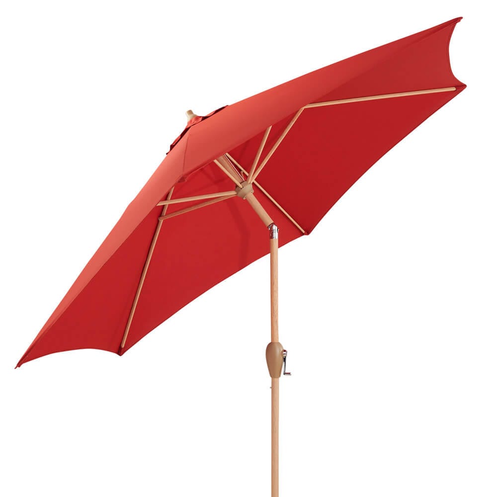 9' Market Umbrella with Crank & Tilt, Red/Orange