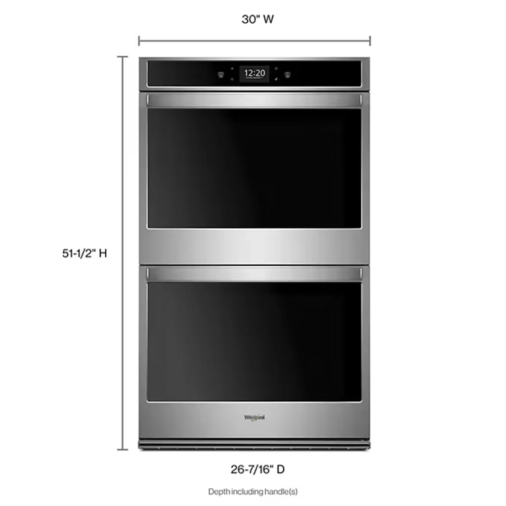 Whirlpool Smart Double Convection Wall Oven with Air Fry, 10.0 cu. ft.