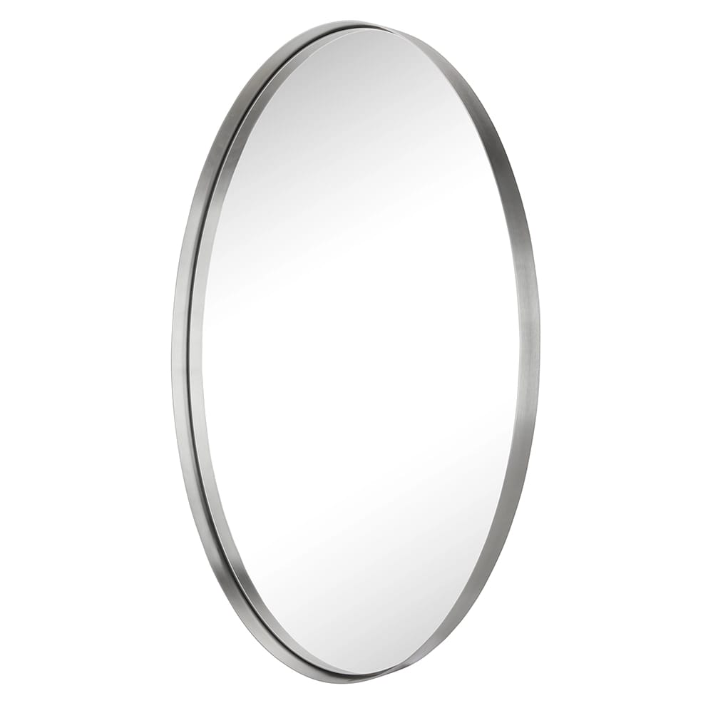 Hamilton Hills 24" x 36" Rounded Oval Deep Mirror, Silver