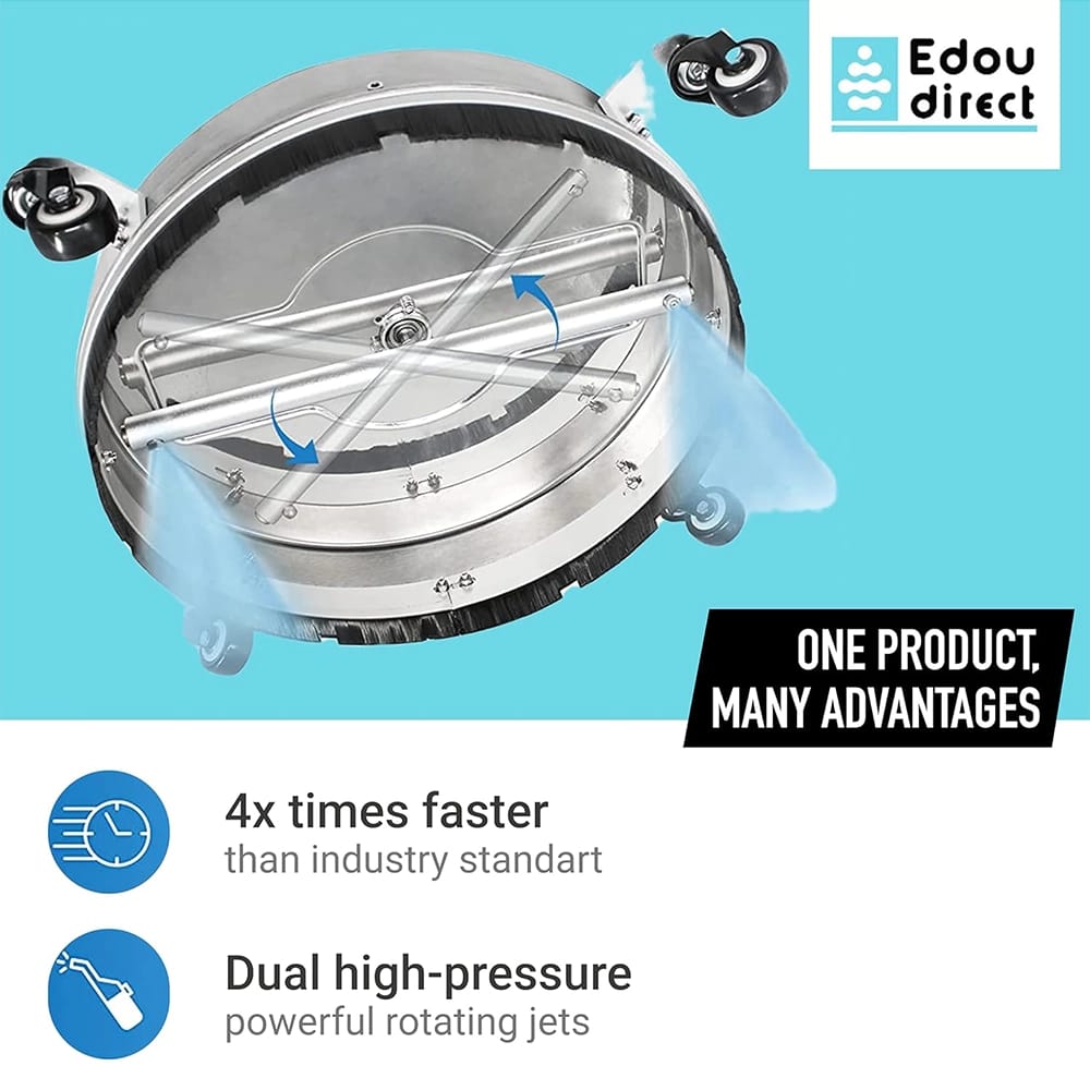 Edou Direct 14" Surface Cleaner, Silver
