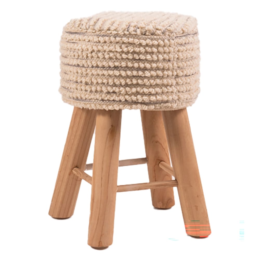 Albany Living 24" Upholstered Patterned Stool, Ivory
