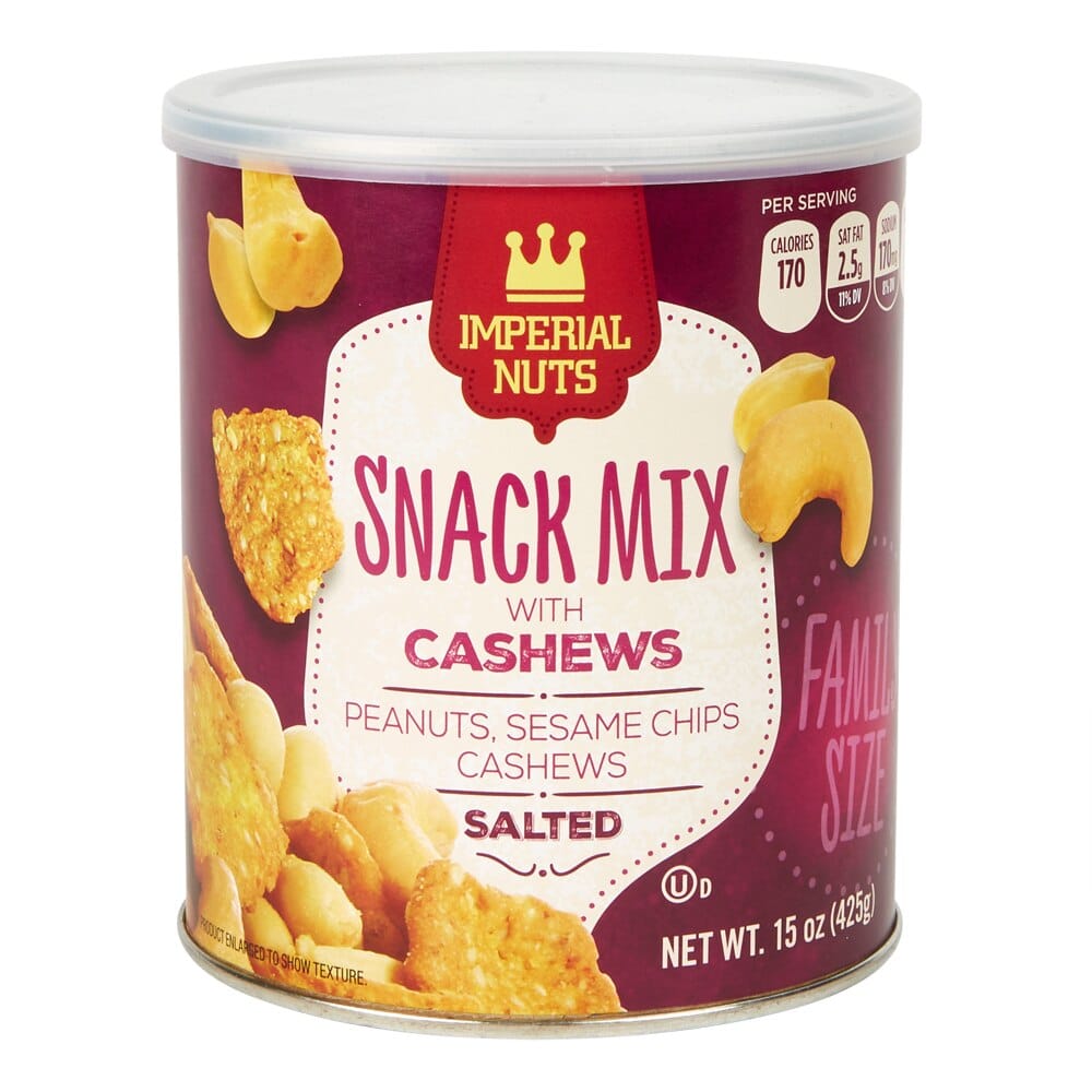 Imperial Nuts Roasted & Salted Snack Mix with Cashews, 15 oz
