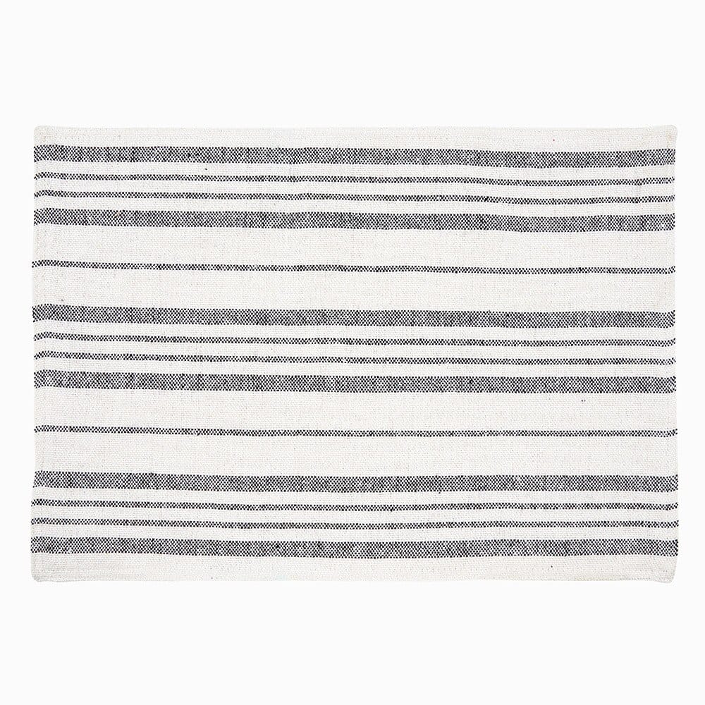 Cotton Farmhouse Striped Placemat, 13"x19"