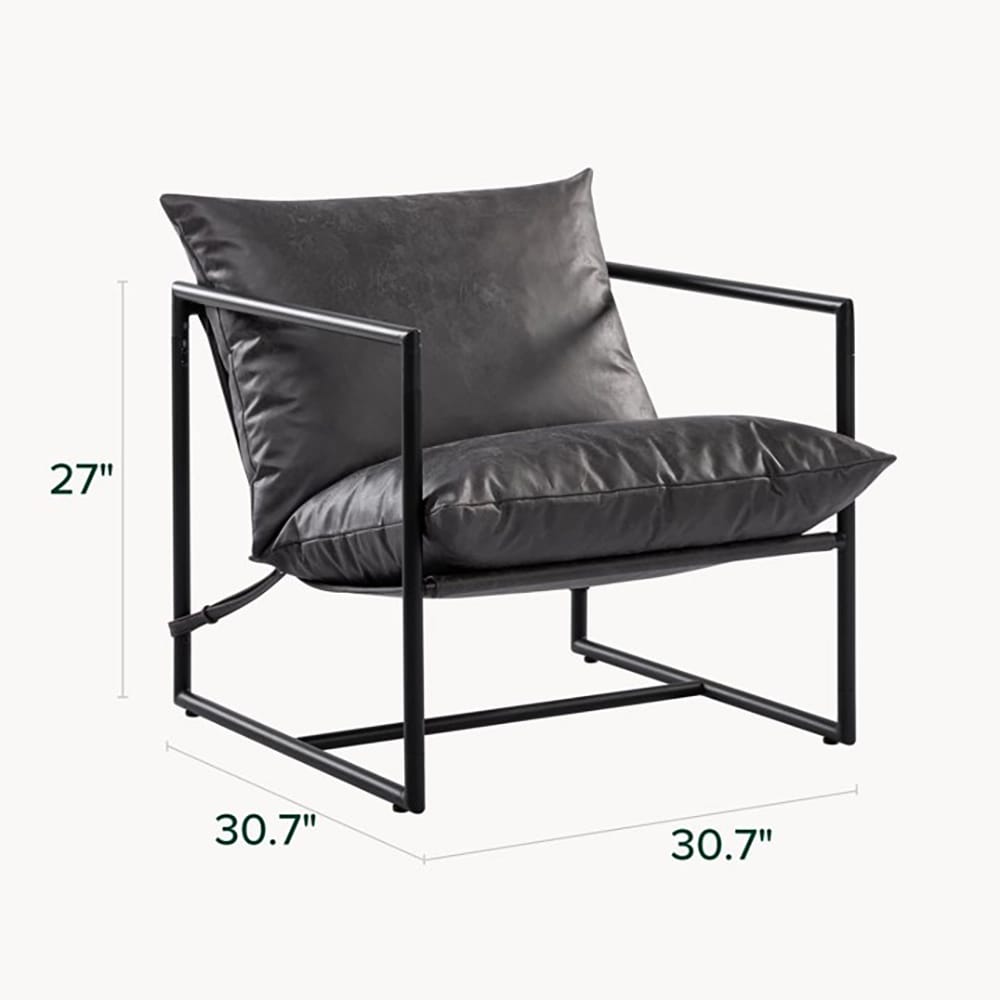 Zinus Aidan Faux Leather Sling Chair, Gray