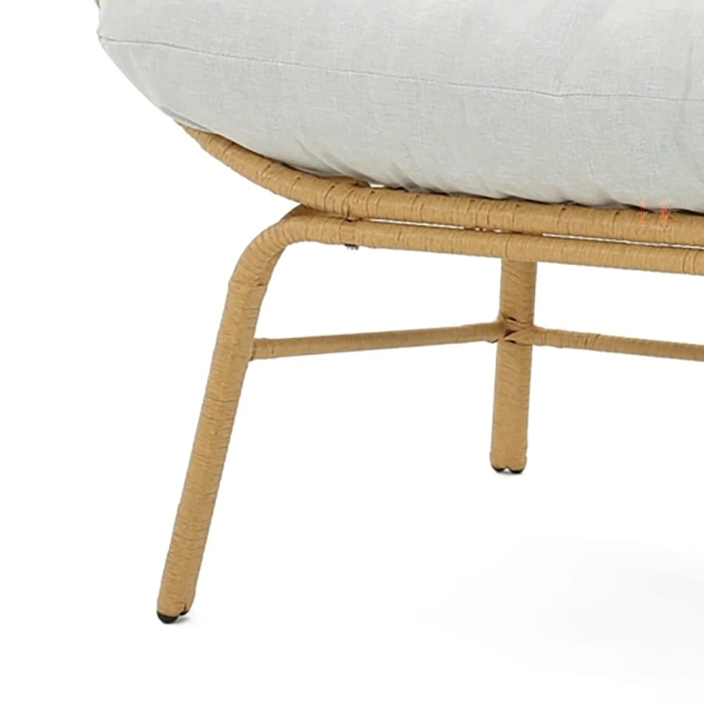 Wicker Outdoor Loveseat with Cushion, Light Brown