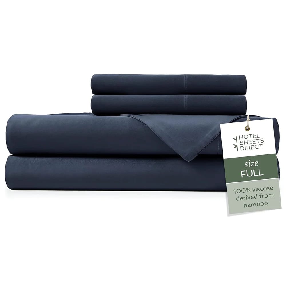 Hotel Sheets Direct 4-Piece Bed Sheet Set, Full, Navy