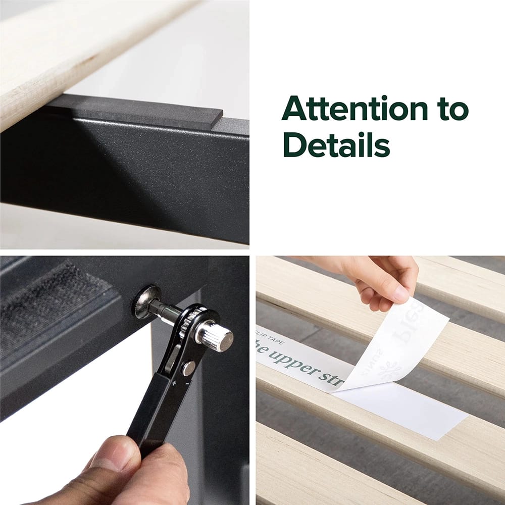 Zinus Suzanne Platform Bed with Headboard Shelf, Full, Brown/Black