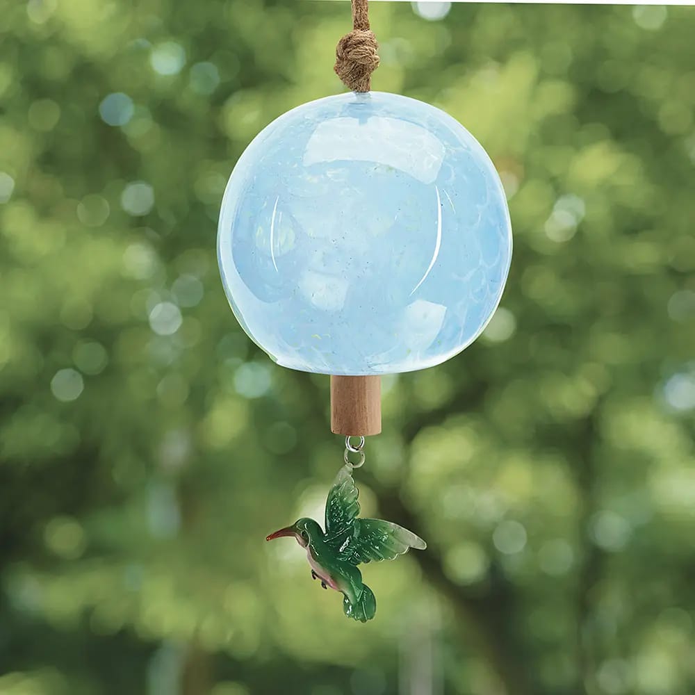Glass Orb Windchime with Wood Striker