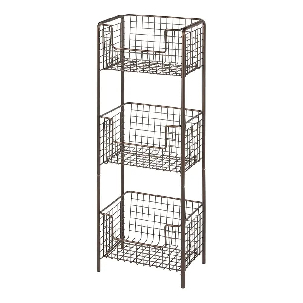 mDesign 3-Tier Vertical Standing Shelving Unit, Bronze