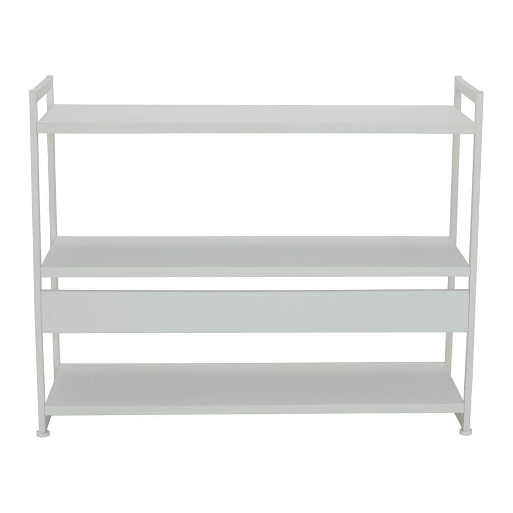 Household Essentials Jamestown Collection 3-Tier Bookshelf, Scandinavian White