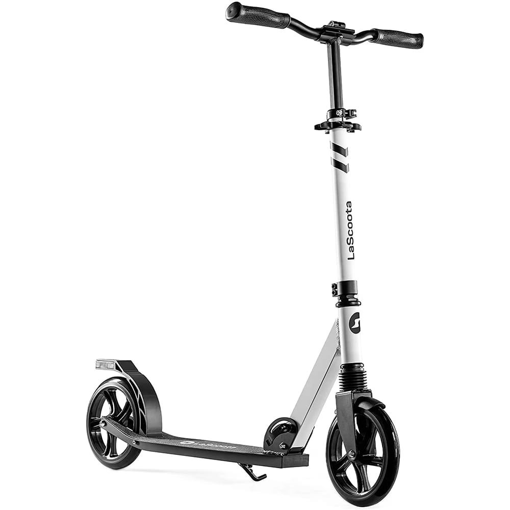 LaScoota Foldable Kick Scooter, White