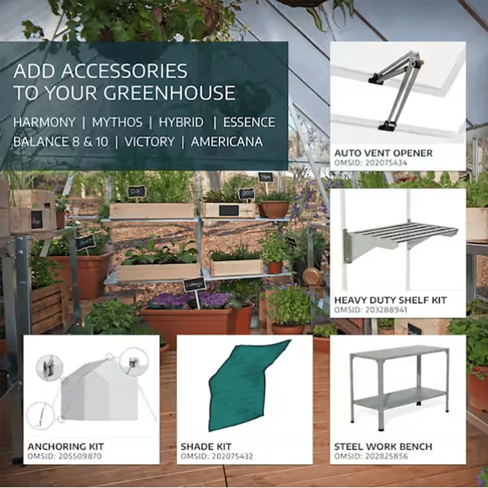 Canopia Balance Hybrid Polycarbonate DIY Greenhouse Kit, Green/Clear, 8' x 12'
