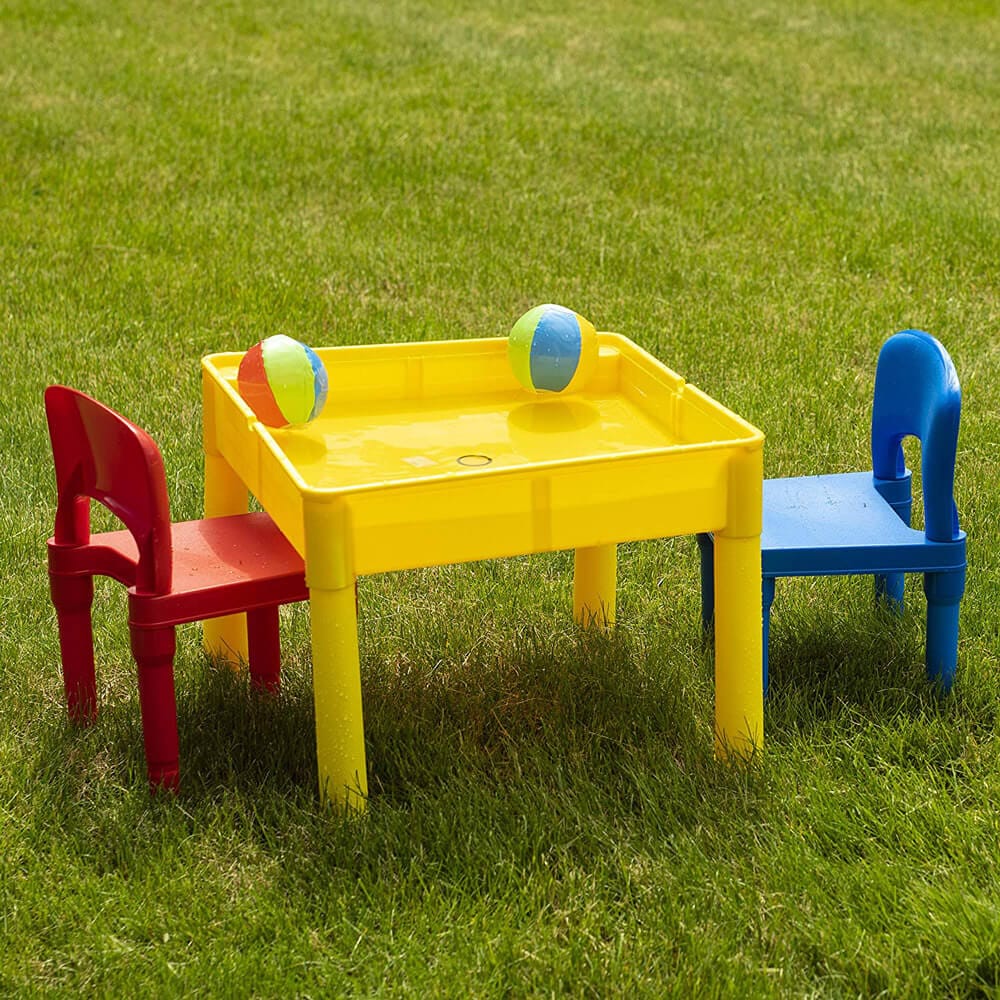 Prextex Kids 5-in-1 Store and Play Activity Table Set with 2 Chairs