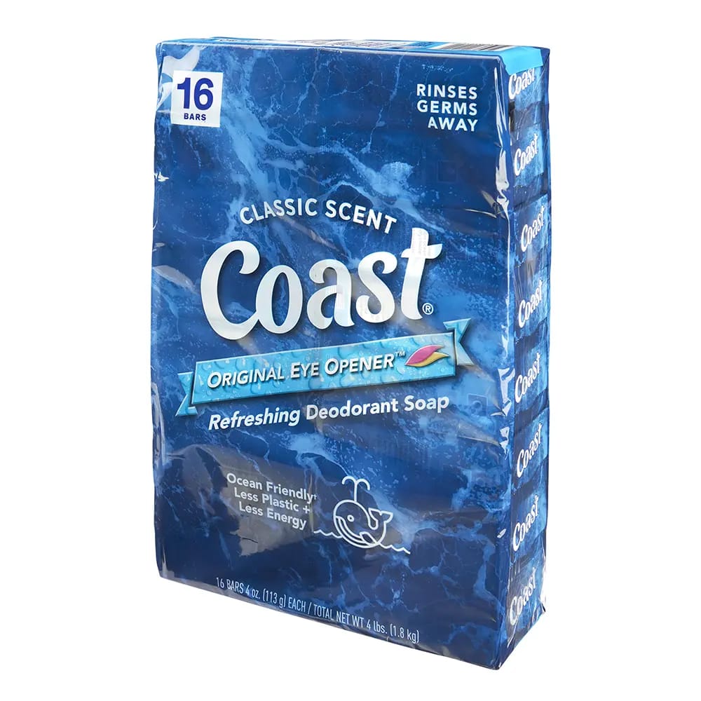 Coast Classic Scent Refreshing Deodorant Bar Soap, 16 Count