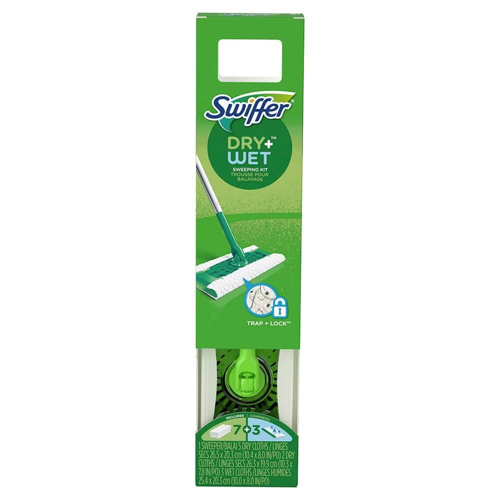 Swiffer Sweeper 2-in-1 Dry & Wet Multi-Surface Floor Cleaner Starter Kit, 11-piece