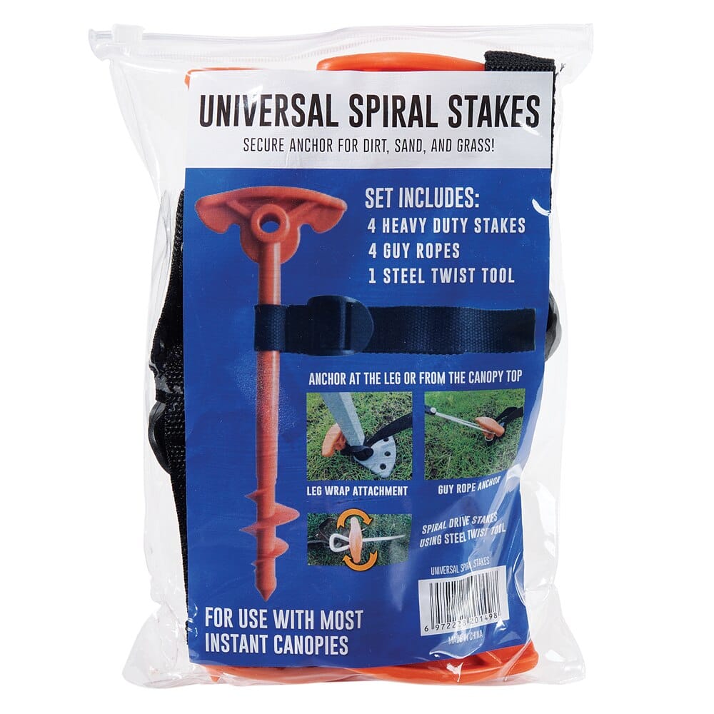 9" Universal Spiral Stakes with Ropes, 9 Piece