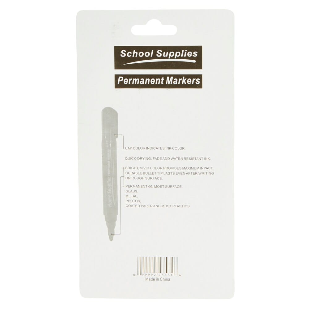 School Supplies Permanent Markers, 4 Piece