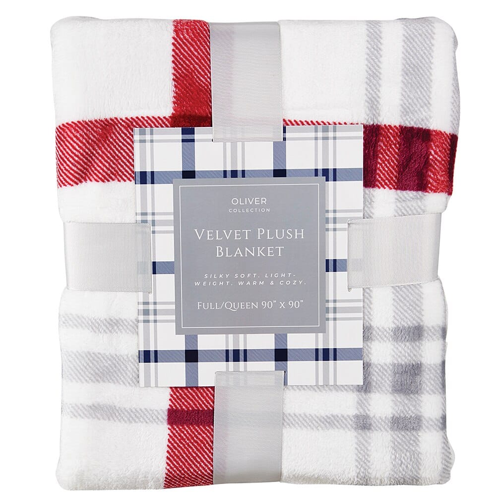 Oliver Collection Velvet Plush Full/Queen Blanket