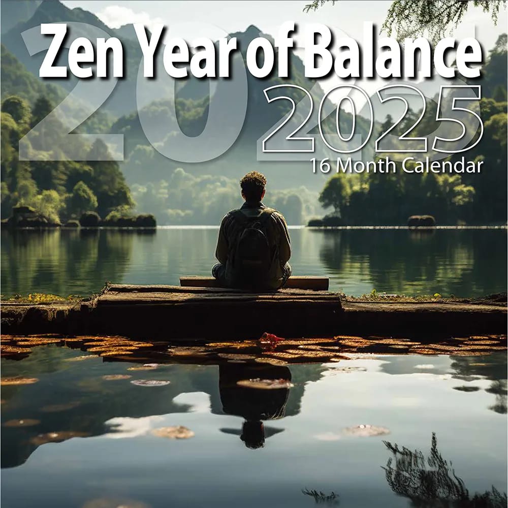 2025 Zen Year of Balance Themed 16 Month Wall Calendar, 12"