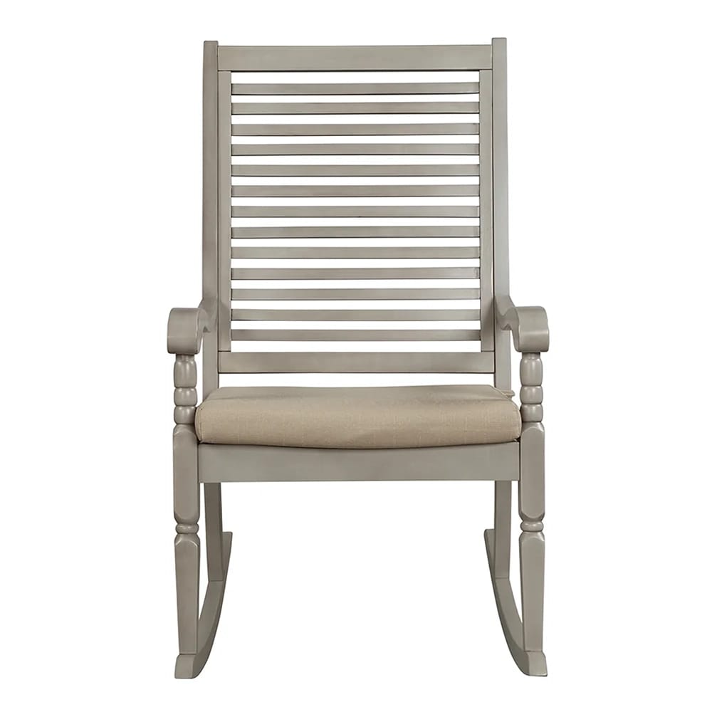 Smart Living Hardwood Rocking Chair, Gray