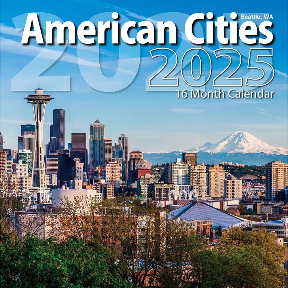 2025 American Cities Themed 16 Month Wall Calendar, 12"